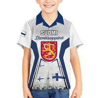 Personalised Finland Independence Day Family Matching Short Sleeve Bodycon Dress and Hawaiian Shirt Suomi Coat Of Arms Special Version LT01