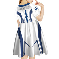 Personalised Finland Independence Day Kid Short Sleeve Dress Suomi Coat Of Arms Special Version LT01