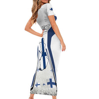 Personalised Finland Independence Day Short Sleeve Bodycon Dress Suomi Coat Of Arms Special Version LT01