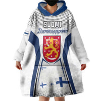 Personalised Finland Independence Day Wearable Blanket Hoodie Suomi Coat Of Arms Special Version LT01