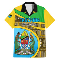 Personalised Tanzania Independence Day Family Matching Mermaid Dress and Hawaiian Shirt Tanzanian Coat Of Arms African Pattern - Wonder Print Shop