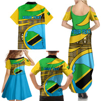 Personalised Tanzania Independence Day Family Matching Summer Maxi Dress and Hawaiian Shirt Tanzanian Coat Of Arms African Pattern - Wonder Print Shop