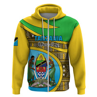 Personalised Tanzania Independence Day Hoodie Tanzanian Coat Of Arms African Pattern - Wonder Print Shop