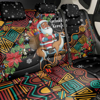 South Africa Christmas Back Car Seat Cover Black Santa Claus Riding Springbok - Wonder Print Shop