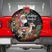 South Africa Christmas Spare Tire Cover Black Santa Claus Riding Springbok - Wonder Print Shop