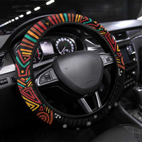 South Africa Christmas Steering Wheel Cover Black Santa Claus Riding Springbok - Wonder Print Shop
