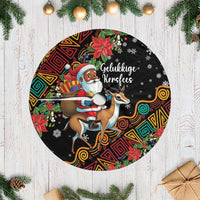 South Africa Christmas Tree Skirt Black Santa Claus Riding Springbok - Wonder Print Shop