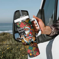 South Africa Christmas Tumbler With Handle Black Santa Claus Riding Springbok - Wonder Print Shop