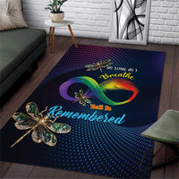 As Long As I Breathe You'll Be Remembered Area Rug Feather Infinity Luxury Dragonfly - Wonder Print Shop