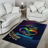 As Long As I Breathe You'll Be Remembered Area Rug Feather Infinity Luxury Dragonfly - Wonder Print Shop