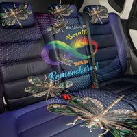 As Long As I Breathe You'll Be Remembered Back Car Seat Cover Feather Infinity Luxury Dragonfly - Wonder Print Shop