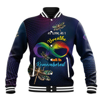 Personalized As Long As I Breathe You'll Be Remembered Baseball Jacket Feather Infinity Luxury Dragonfly - Wonder Print Shop