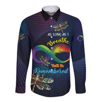 Personalized As Long As I Breathe You'll Be Remembered Long Sleeve Button Shirt Feather Infinity Luxury Dragonfly - Wonder Print Shop