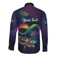 Personalized As Long As I Breathe You'll Be Remembered Long Sleeve Button Shirt Feather Infinity Luxury Dragonfly - Wonder Print Shop