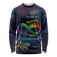 Personalized As Long As I Breathe You'll Be Remembered Long Sleeve Shirt Feather Infinity Luxury Dragonfly - Wonder Print Shop