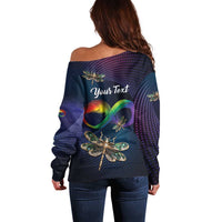 Personalized As Long As I Breathe You'll Be Remembered Off Shoulder Sweater Feather Infinity Luxury Dragonfly - Wonder Print Shop