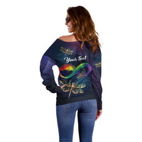 Personalized As Long As I Breathe You'll Be Remembered Off Shoulder Sweater Feather Infinity Luxury Dragonfly - Wonder Print Shop