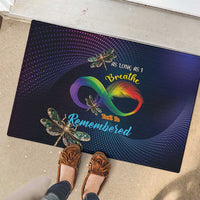 As Long As I Breathe You'll Be Remembered Rubber Doormat Feather Infinity Luxury Dragonfly - Wonder Print Shop