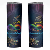 Personalized As Long As I Breathe You'll Be Remembered Skinny Tumbler Feather Infinity Luxury Dragonfly - Wonder Print Shop
