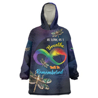 Personalized As Long As I Breathe You'll Be Remembered Wearable Blanket Hoodie Feather Infinity Luxury Dragonfly - Wonder Print Shop