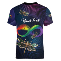 Personalized As Long As I Breathe You'll Be Remembered Women V-Neck T-Shirt Feather Infinity Luxury Dragonfly - Wonder Print Shop