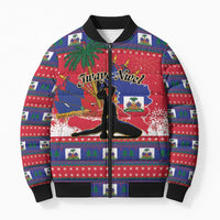 Personalized Ayiti Jwaye Nwel Bomber Puffer Jacket Haiti Merry Christmas - Wonder Print Shop