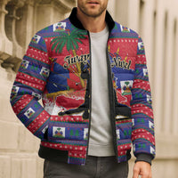 Personalized Ayiti Jwaye Nwel Bomber Puffer Jacket Haiti Merry Christmas - Wonder Print Shop