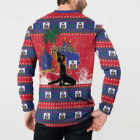 Personalized Ayiti Jwaye Nwel Button Sweatshirt Haiti Merry Christmas - Wonder Print Shop