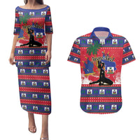 Personalized Ayiti Jwaye Nwel Couples Matching Puletasi and Hawaiian Shirt Haiti Merry Christmas - Wonder Print Shop