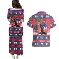 Personalized Ayiti Jwaye Nwel Couples Matching Puletasi and Hawaiian Shirt Haiti Merry Christmas - Wonder Print Shop