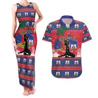 Personalized Ayiti Jwaye Nwel Couples Matching Tank Maxi Dress and Hawaiian Shirt Haiti Merry Christmas - Wonder Print Shop