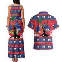 Personalized Ayiti Jwaye Nwel Couples Matching Tank Maxi Dress and Hawaiian Shirt Haiti Merry Christmas - Wonder Print Shop