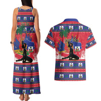 Personalized Ayiti Jwaye Nwel Couples Matching Tank Maxi Dress and Hawaiian Shirt Haiti Merry Christmas - Wonder Print Shop