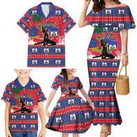 Personalized Ayiti Jwaye Nwel Family Matching Mermaid Dress and Hawaiian Shirt Haiti Merry Christmas - Wonder Print Shop