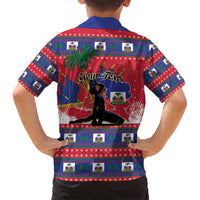 Personalized Ayiti Jwaye Nwel Family Matching Off Shoulder Short Dress and Hawaiian Shirt Haiti Merry Christmas - Wonder Print Shop