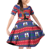 Personalized Ayiti Jwaye Nwel Family Matching Off Shoulder Short Dress and Hawaiian Shirt Haiti Merry Christmas - Wonder Print Shop
