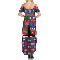 Personalized Ayiti Jwaye Nwel Family Matching Summer Maxi Dress and Hawaiian Shirt Haiti Merry Christmas - Wonder Print Shop