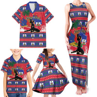 Personalized Ayiti Jwaye Nwel Family Matching Tank Maxi Dress and Hawaiian Shirt Haiti Merry Christmas - Wonder Print Shop