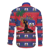 Personalized Ayiti Jwaye Nwel Long Sleeve Button Shirt Haiti Merry Christmas - Wonder Print Shop