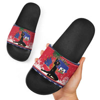 Ayiti Jwaye Nwel Slide Sandals Haiti Merry Christmas - Wonder Print Shop