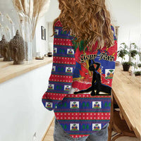 Personalized Ayiti Jwaye Nwel Women Casual Shirt Haiti Merry Christmas - Wonder Print Shop