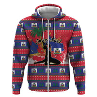 Personalized Ayiti Jwaye Nwel Zip Hoodie Haiti Merry Christmas - Wonder Print Shop