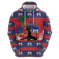 Personalized Ayiti Jwaye Nwel Zip Hoodie Haiti Merry Christmas - Wonder Print Shop