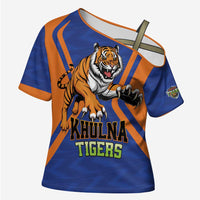 Custom Khulna Cricket Tigers Cross Shoulder Shirt Ready to Roar - Wonder Print Shop