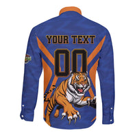 Custom Khulna Cricket Tigers Long Sleeve Button Shirt Ready to Roar - Wonder Print Shop