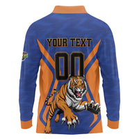 Custom Khulna Cricket Tigers Long Sleeve Polo Shirt Ready to Roar - Wonder Print Shop