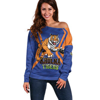 Custom Khulna Cricket Tigers Off Shoulder Sweater Ready to Roar - Wonder Print Shop