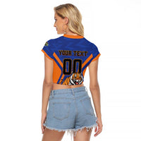 Custom Khulna Cricket Tigers Raglan Cropped T Shirt Ready to Roar - Wonder Print Shop