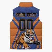 Custom Khulna Cricket Tigers Sleeveless Puffer Jacket Ready to Roar - Wonder Print Shop