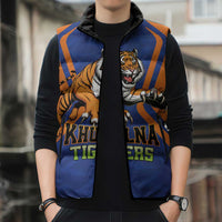 Custom Khulna Cricket Tigers Sleeveless Puffer Jacket Ready to Roar - Wonder Print Shop
